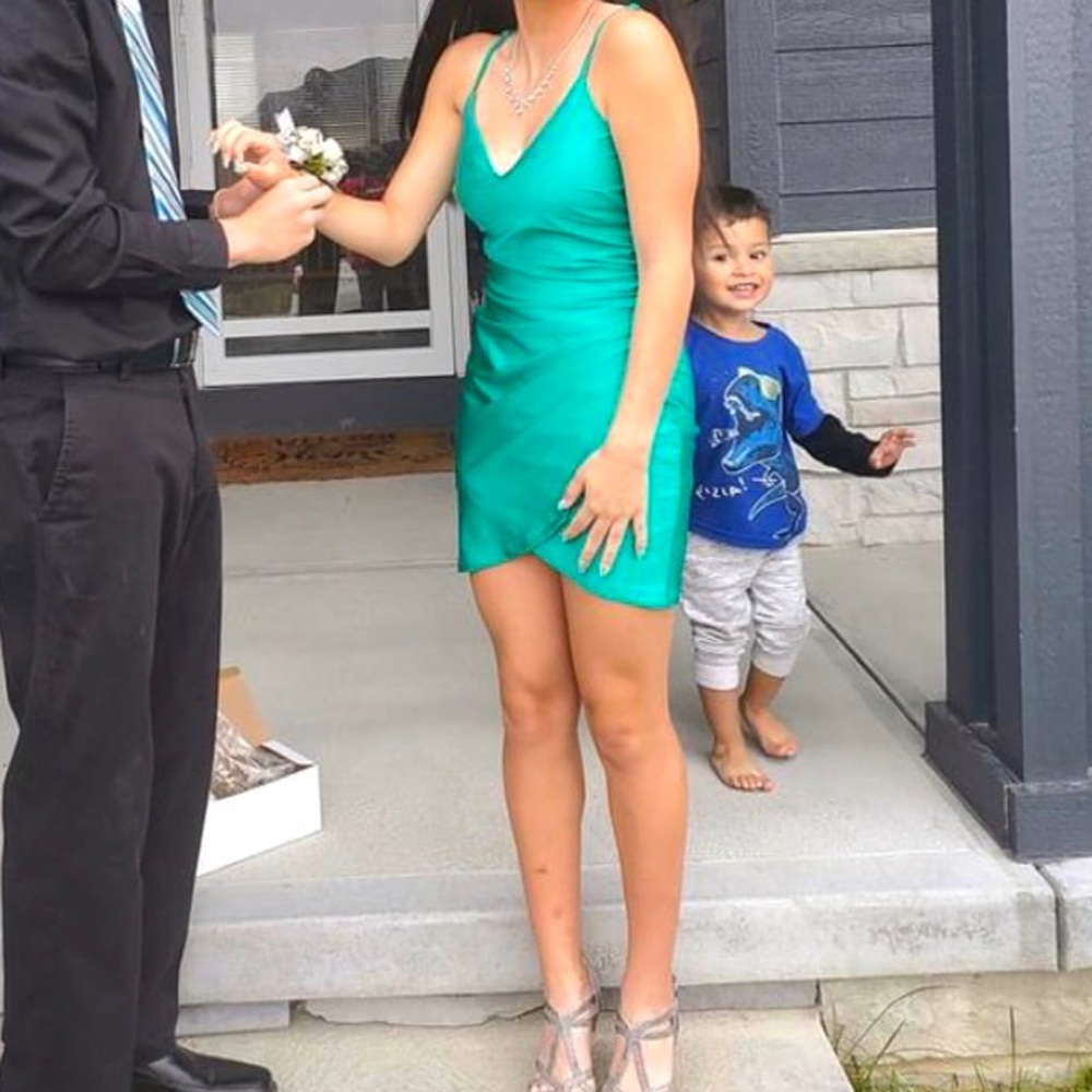 Blue/ green mini dress